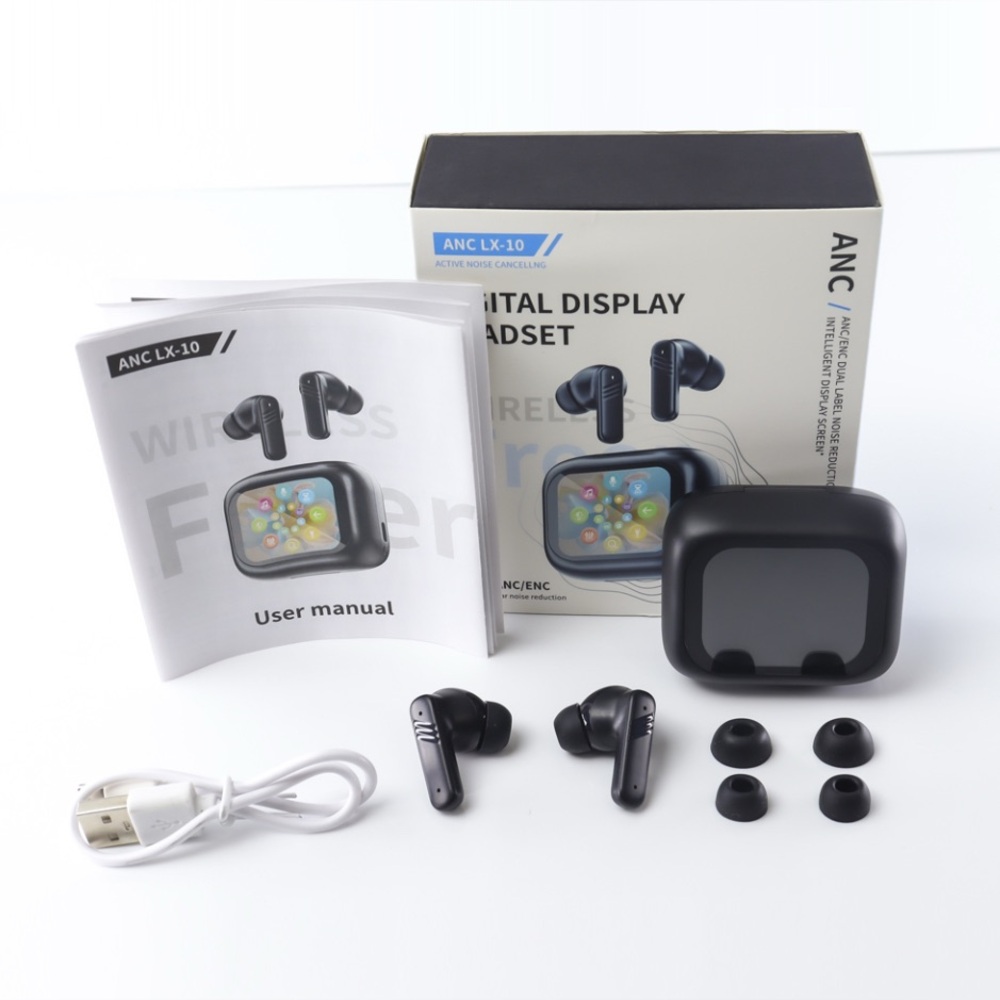 Black Digital Display Wireless Headset - Picture 3 of 9